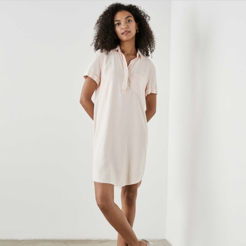 Rails Valerie Pullover Chambray Shirt Dress Petal Pink - S